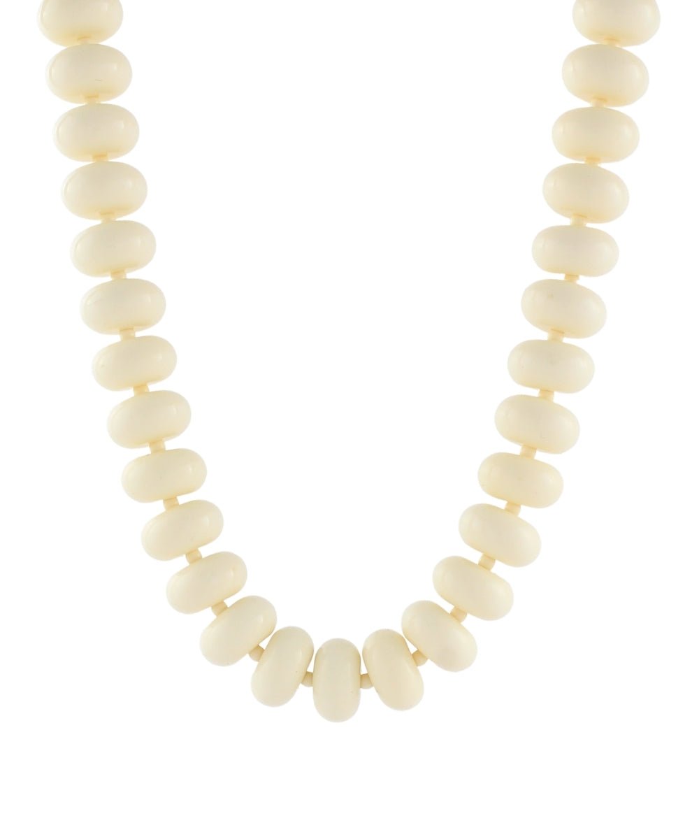 Chunky Cream Beaded Collar Necklace - Anderson Ave boutique