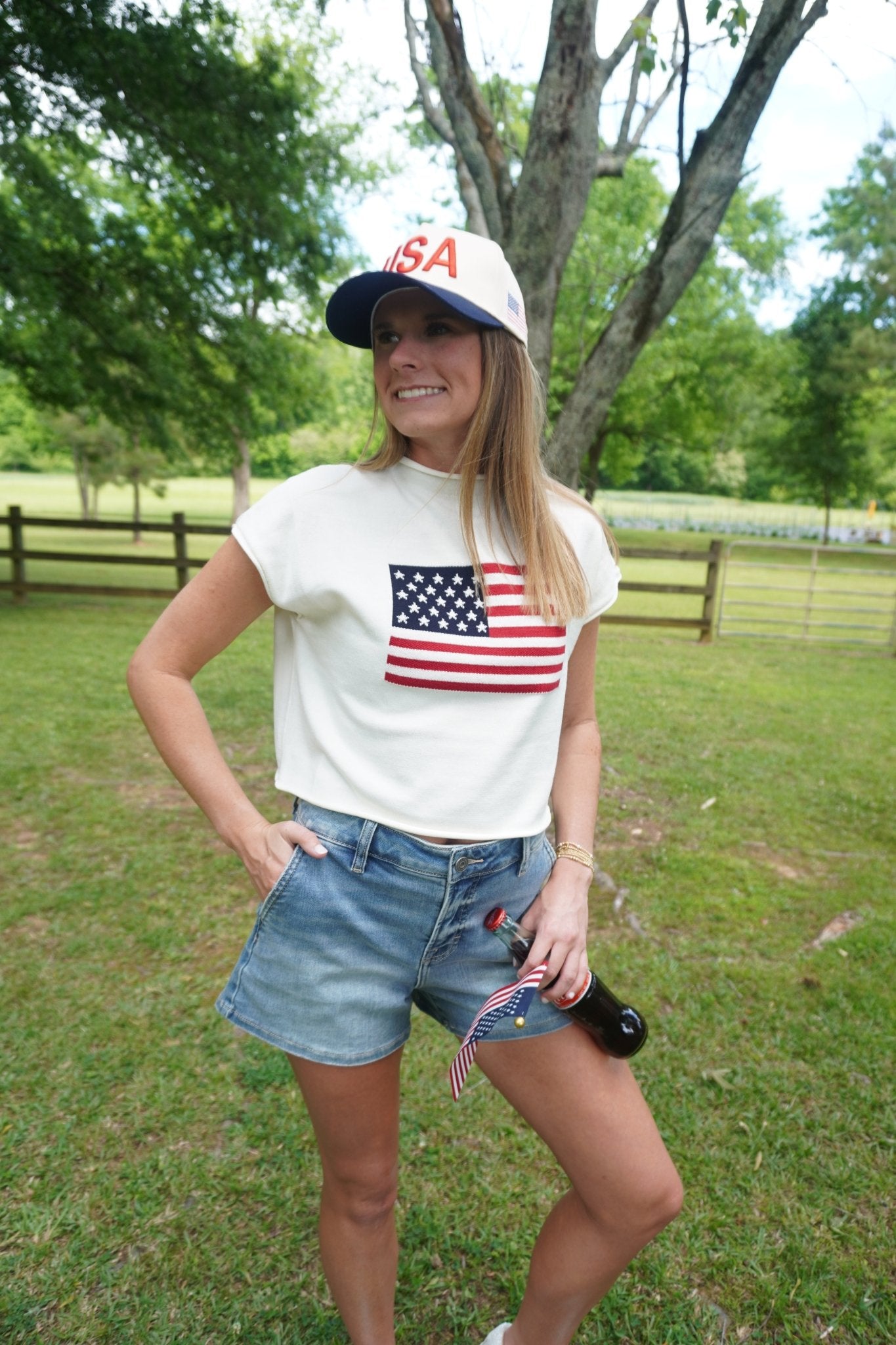 Classic American Flag Sweater - Anderson Ave boutique