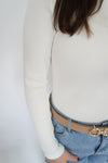 Classic Cream Ribbed Knit Long Sleeve Top - Anderson Ave boutique