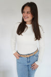 Classic Cream Ribbed Knit Long Sleeve Top - Anderson Ave boutique