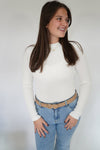 Classic Cream Ribbed Knit Long Sleeve Top - Anderson Ave boutique