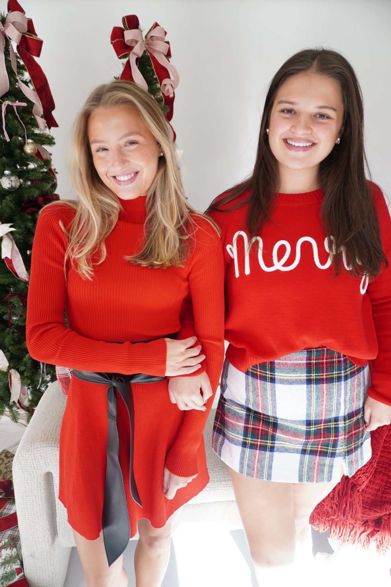 Classic Merry Holiday Knit Sweater - Red - Anderson Ave boutique