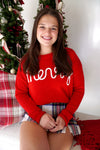 Classic Merry Holiday Knit Sweater - Red - Anderson Ave boutique