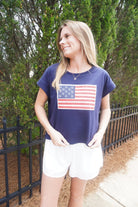 Classic Navy American Flag Tee - Anderson Ave boutique