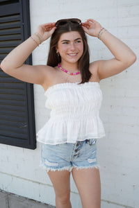 Coastal Breeze Strapless Top - Anderson Ave boutique