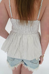 Coastal Breeze Striped Peplum Top - Anderson Ave boutique