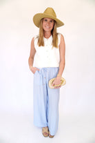 Coastal Breeze Wide Leg Woven Pants – Relaxed Drawstring Fit - Anderson Ave boutique