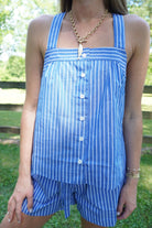 Coastal Stripe Set - Cobalt Blue / White - Anderson Ave boutique