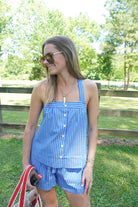 Coastal Stripe Set - Cobalt Blue / White - Anderson Ave boutique