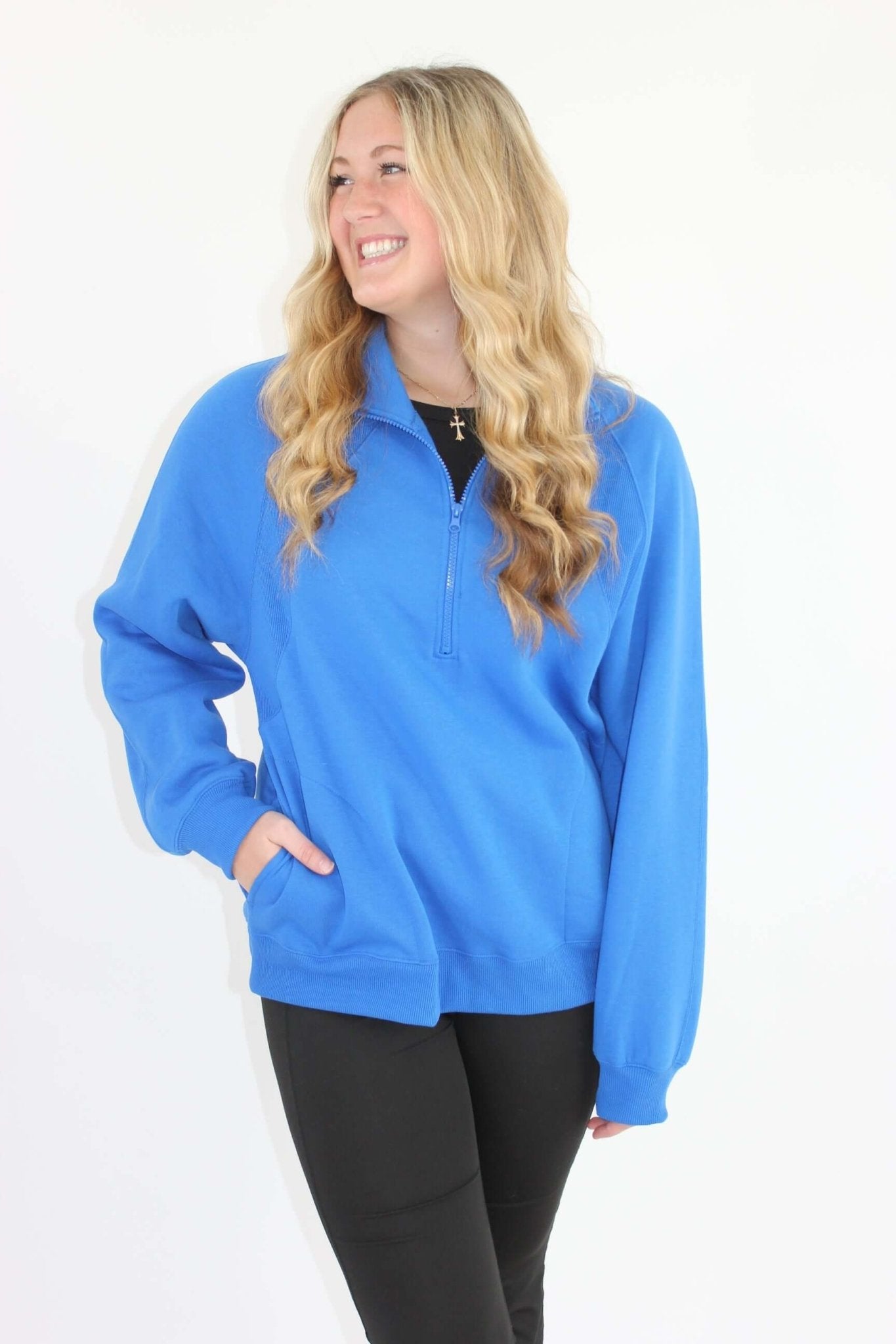 Convince Yourself Half-Zip Pullover - Anderson Ave boutique