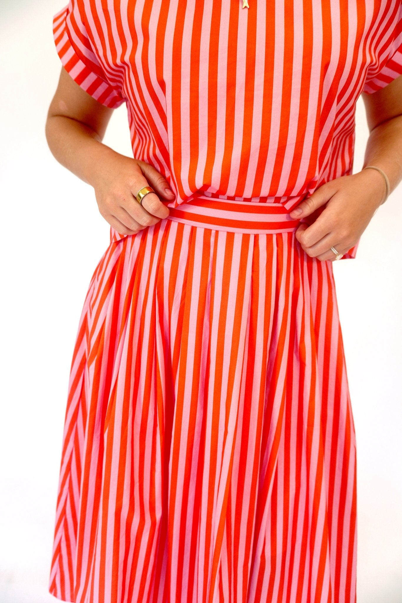 Coral Coast Pink Striped Midi Set - Anderson Ave boutique