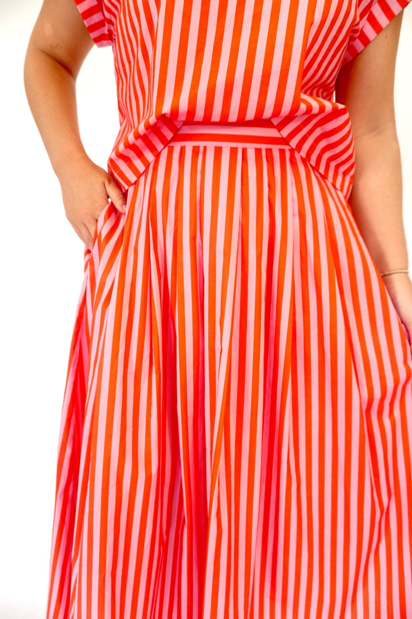 Coral Coast Pink Striped Midi Set - Anderson Ave boutique