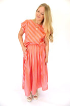 Coral Coast Pink Striped Midi Set - Anderson Ave boutique