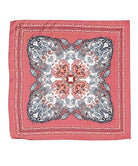 Coral Red Paisley Print Satin Square Scarf - Anderson Ave boutique