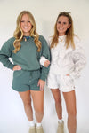 Cozy Camo Lounge Sweatshirt & Shorts Set – Light Heather - Anderson Ave boutique