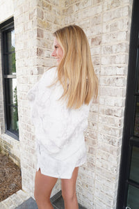 Cozy Camo Lounge Sweatshirt & Shorts Set – Light Heather - Anderson Ave boutique