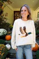 Cozy Mallard Graphic Sweater – Oatmeal - Anderson Ave boutique