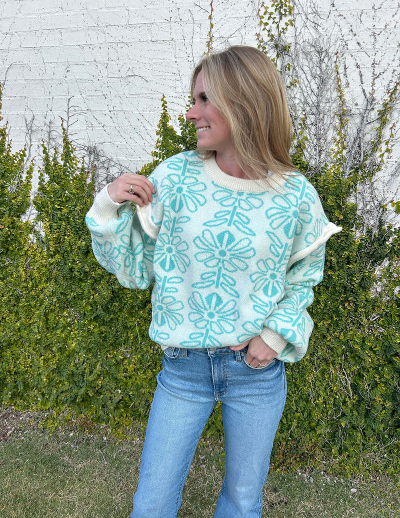 Cozy Mint Sweater - Anderson Ave boutique