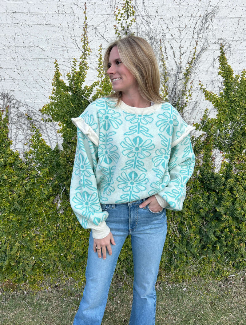 Cozy Mint Sweater - Anderson Ave boutique