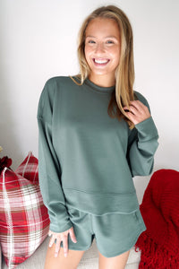 Cozy Scuba Lounge Set – Olive green - Anderson Ave boutique