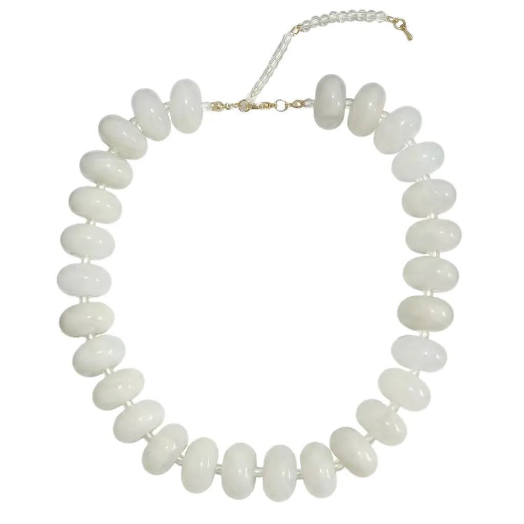 Cream Chunky Beaded Statement Necklace - Anderson Ave boutique