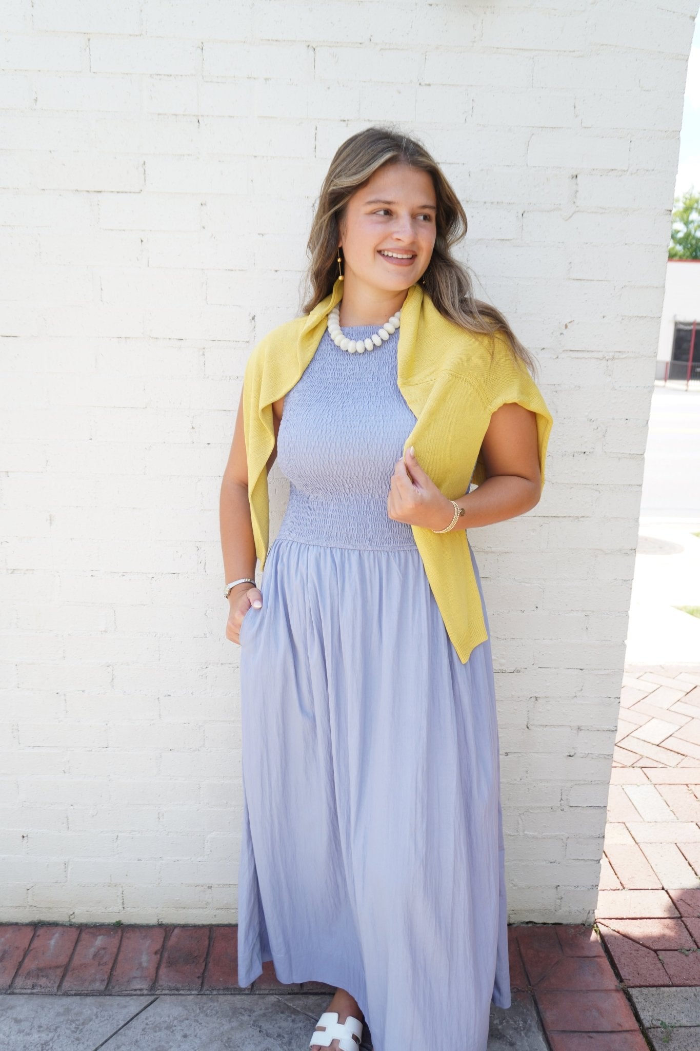Cream Chunky Beaded Statement Necklace - Anderson Ave boutique