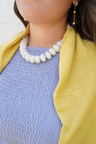 Cream Chunky Beaded Statement Necklace - Anderson Ave boutique