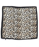Cream Leopard Print Satin Square Scarf with Black Border - Anderson Ave boutique