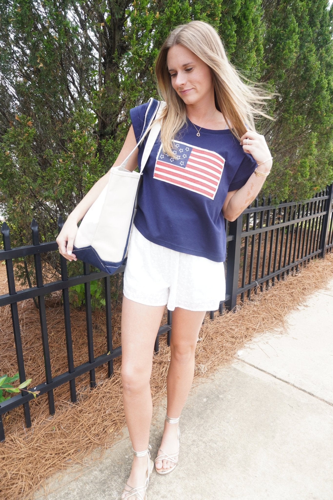 Cream / Navy Heavyweight Canvas Boat Tote – Medium Size - Anderson Ave boutique
