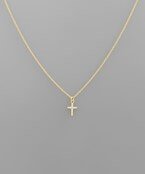 Crystal Cross Pendant Necklace - Anderson Ave boutique