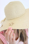 Daisy Flower Pearl Floppy Sun Hat - Anderson Ave boutique