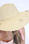 Daisy Flower Pearl Floppy Sun Hat - Anderson Ave boutique