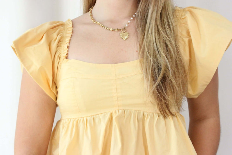 Daisy Ruffle Top - Yellow - Anderson Ave boutique