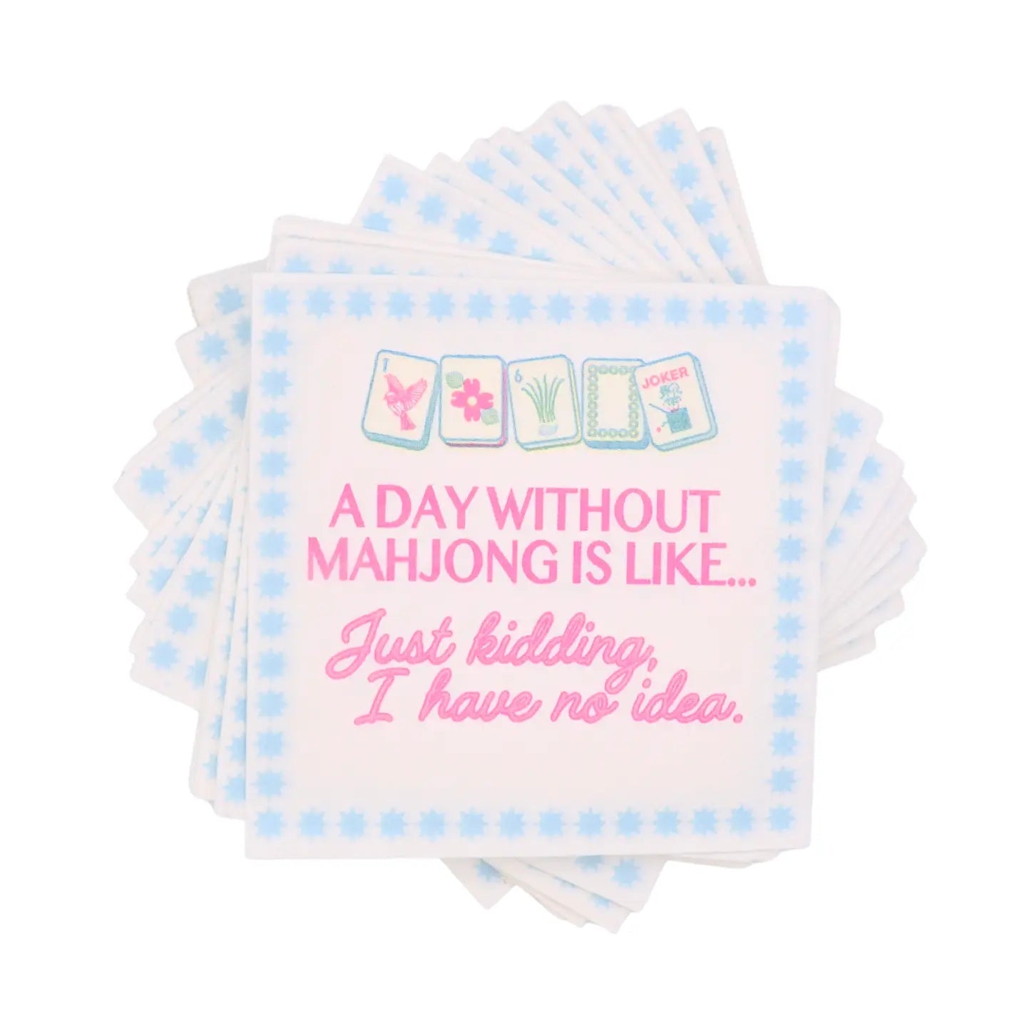 Day Without Mahjong Cocktail Napkins - Anderson Ave boutique