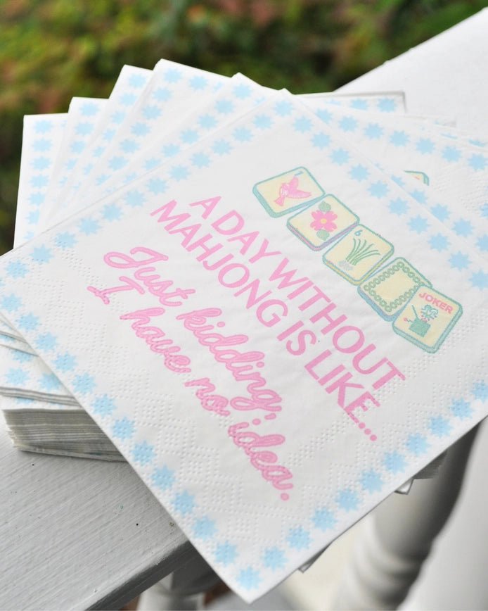 Day Without Mahjong Cocktail Napkins - Anderson Ave boutique