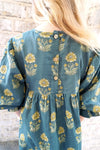 Deep Forest Puff Sleeve Sunflower Print Tween Dress - Anderson Ave boutique