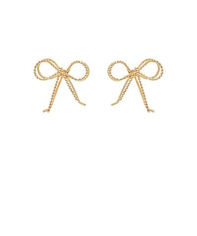 Double Gold Bow Stud Earrings - Anderson Ave boutique
