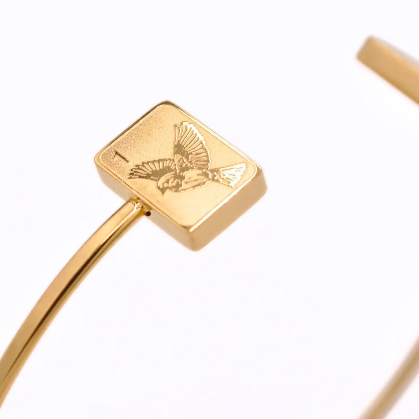 Double Sparrow Gold Mahjong Bangle Bracelet - Anderson Ave boutique
