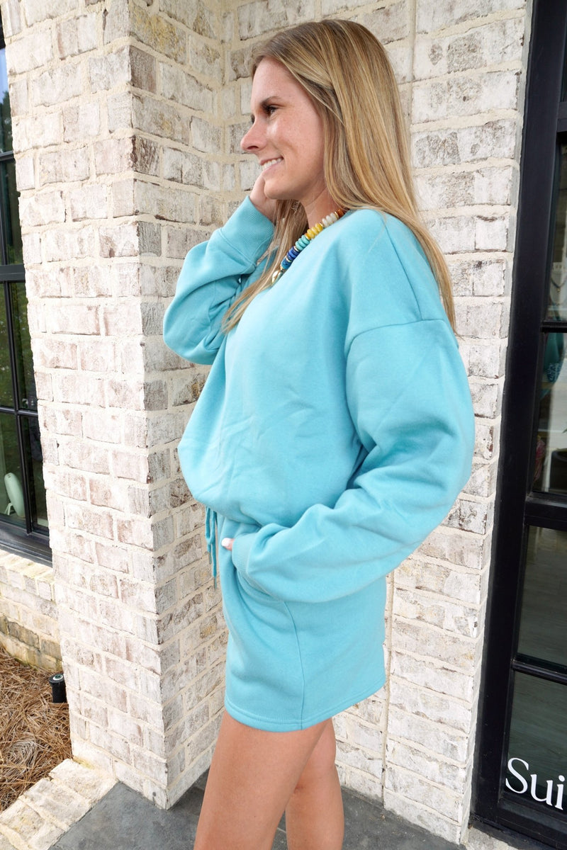 Dusty Teal Cozy Lounge Set - Anderson Ave boutique