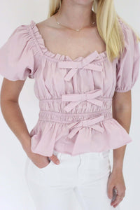 Elegance Peplum Top - Purple - Anderson Ave boutique