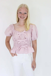 Elegance Peplum Top - Purple - Anderson Ave boutique