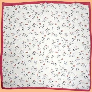 Elegant Floral Print Silky Square Bandana Scarf - Anderson Ave boutique