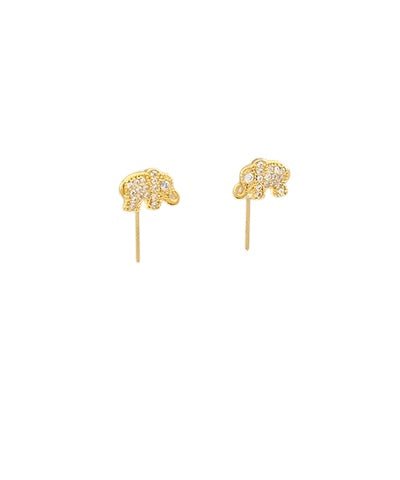 Elephant Studs Gold and CZ - Anderson Ave boutique
