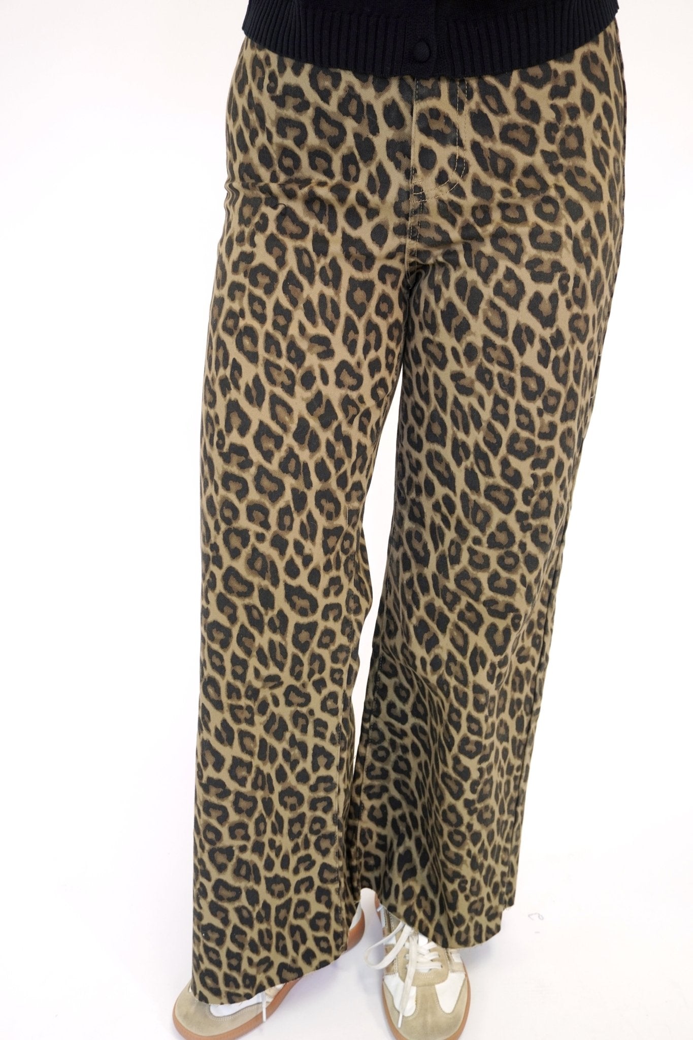 Ella Leopard Pattern Wide - Leg Jeans - Anderson Ave boutique