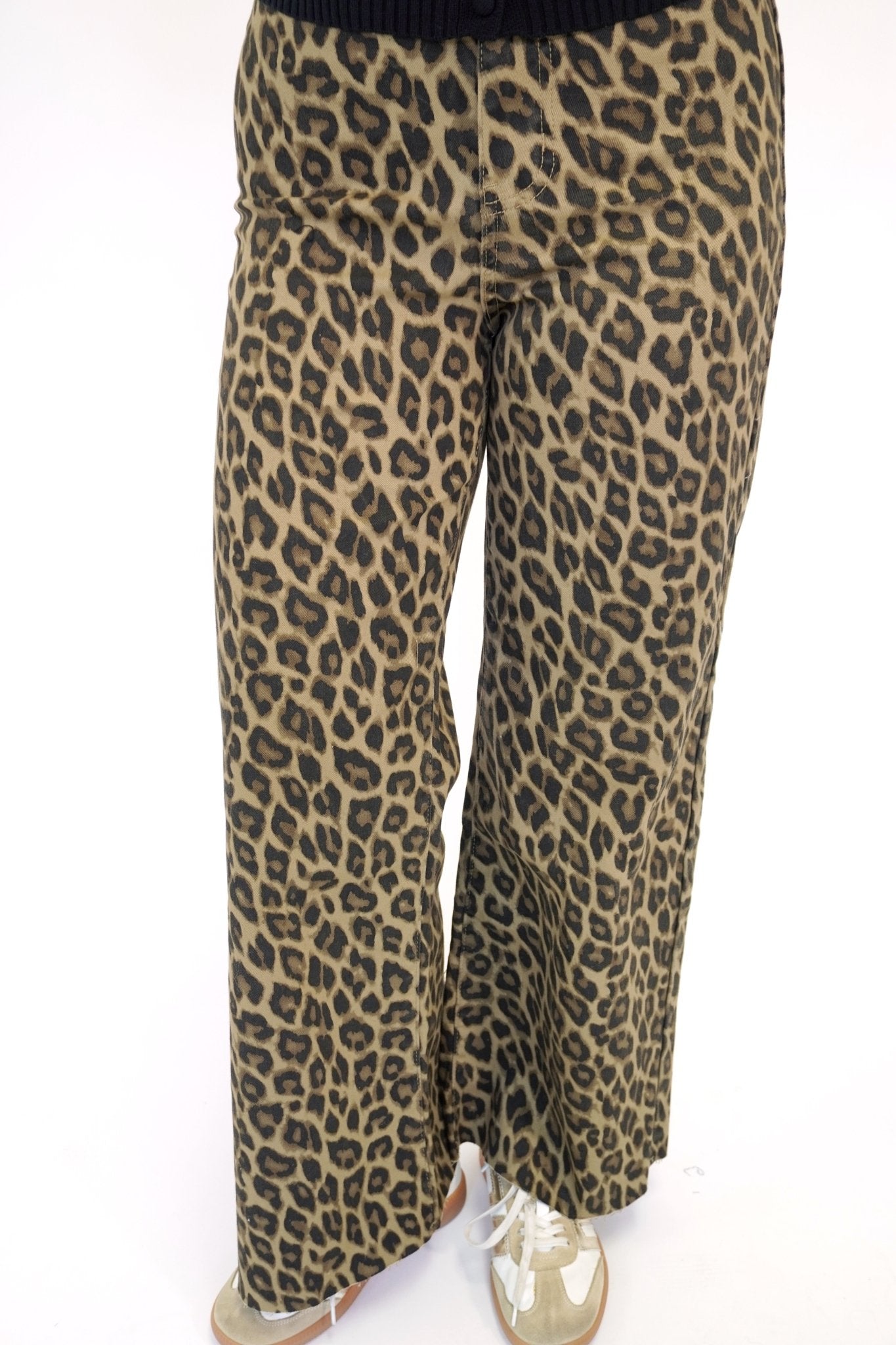 Ella Leopard Pattern Wide - Leg Jeans - Anderson Ave boutique