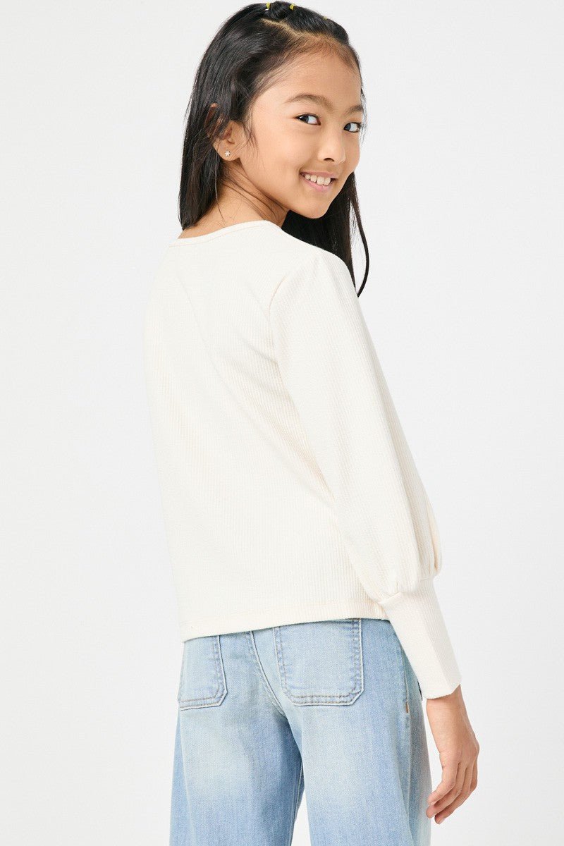 Ella Soft Rib Knit Top - Cream - Anderson Ave boutique