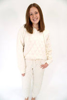 Ellis Cream Quilted Joggers - Anderson Ave boutique