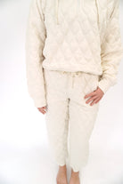 Ellis Cream Quilted Joggers - Anderson Ave boutique