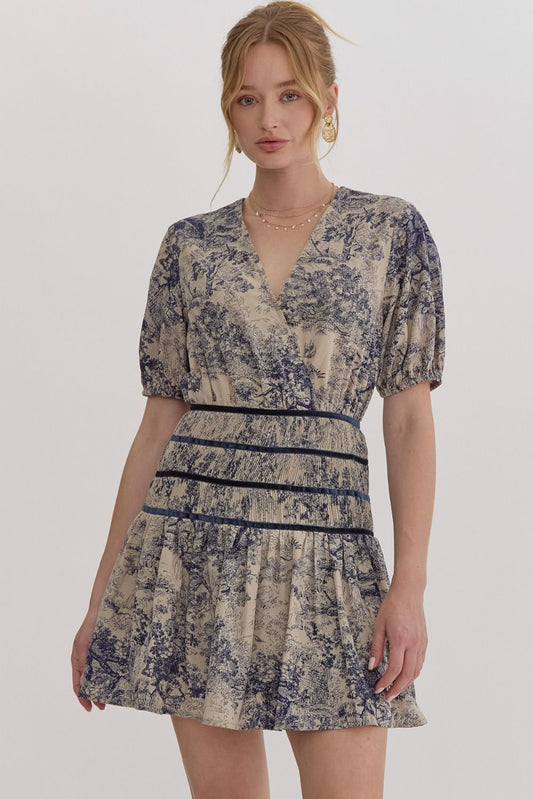 Kayla midnight toile dress