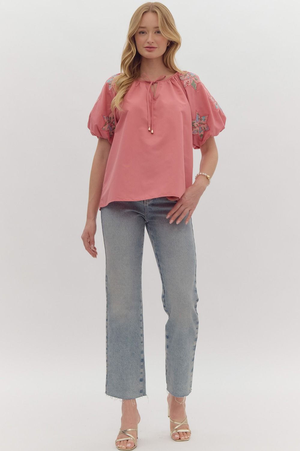 Shelby Puff Sleeve Top - Pink